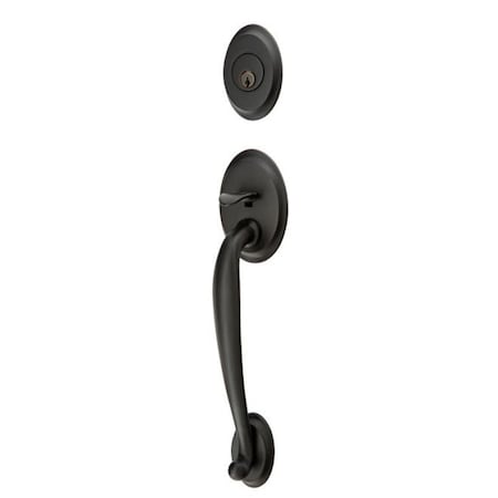 Emtek Flat Black Handleset 4410MUS19RH 4410MUS19RH